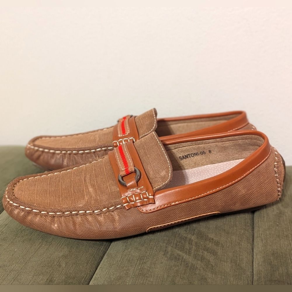 Bruno Marc Santoni Tan Driver's Loafers Moccasins Shoes Mens 8